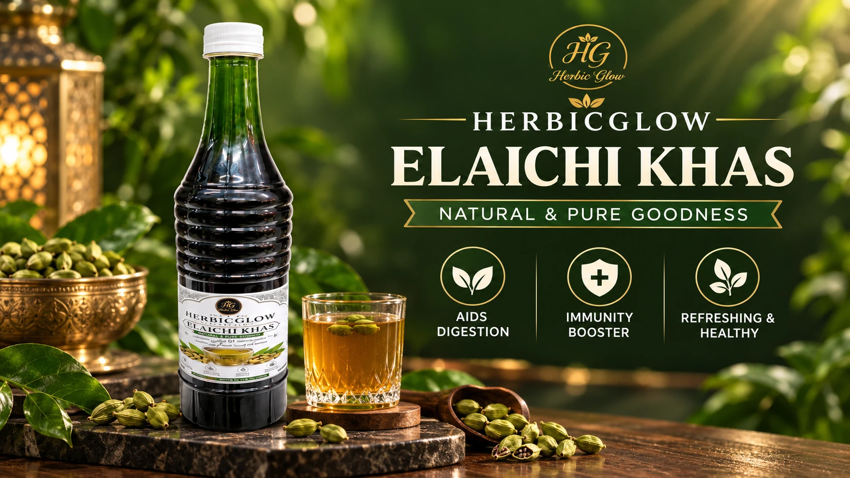 Herbic Glow Elaichi Khas premium cardamom herbal drink refreshing natural goodness