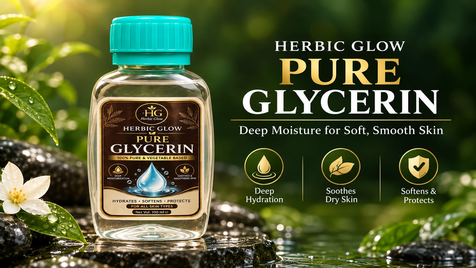 Herbic Glow Pure Glycerin 100 percent pure vegetable based glycerin Pakistan