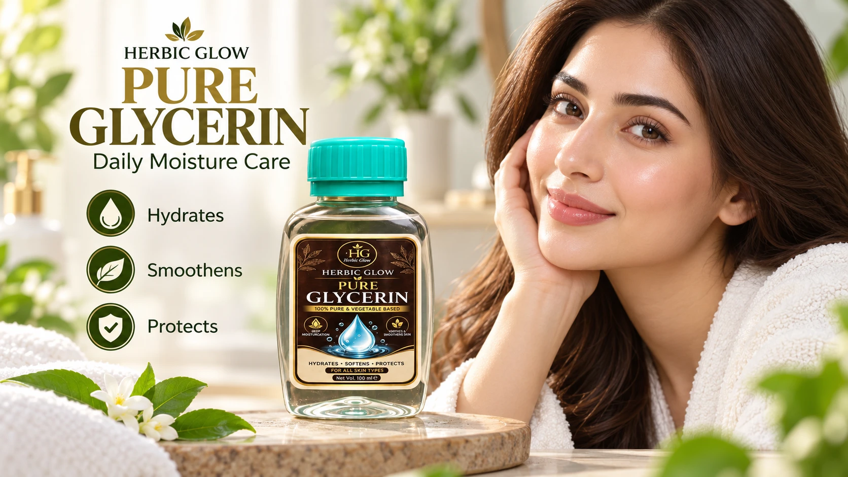 Herbic Glow Pure Glycerin daily moisture care for soft smooth hydrated skin