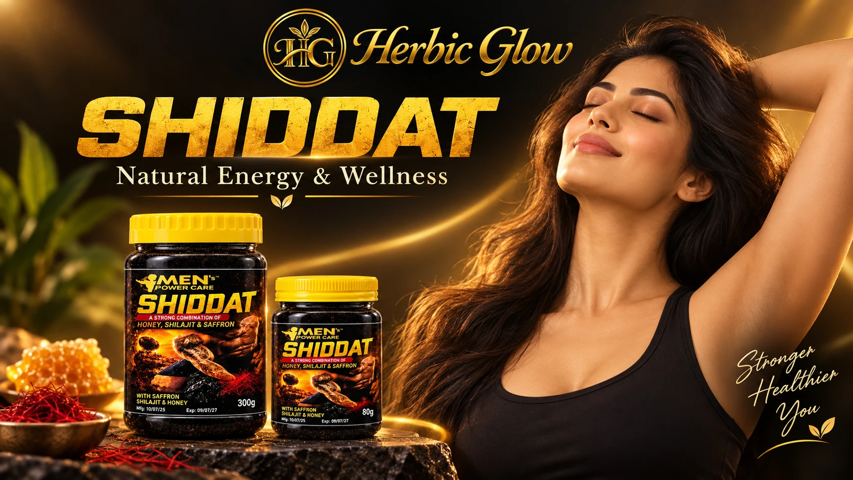Shiddat Herbic Glow premium natural wellness Honey Shilajit Saffron