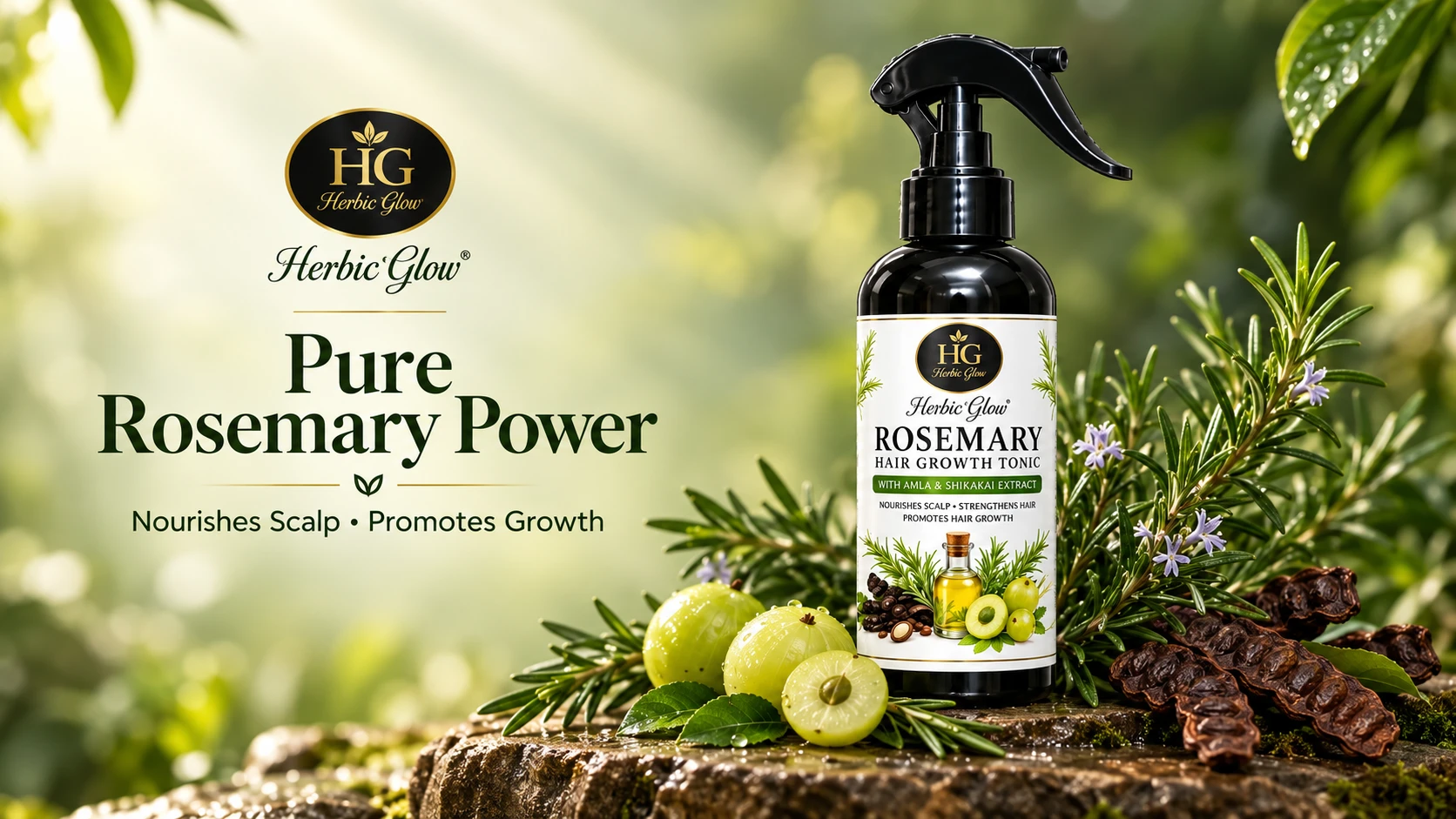 Rosemary Amla Shikakai Hair Growth Tonic by Herbic Glow Pakistan