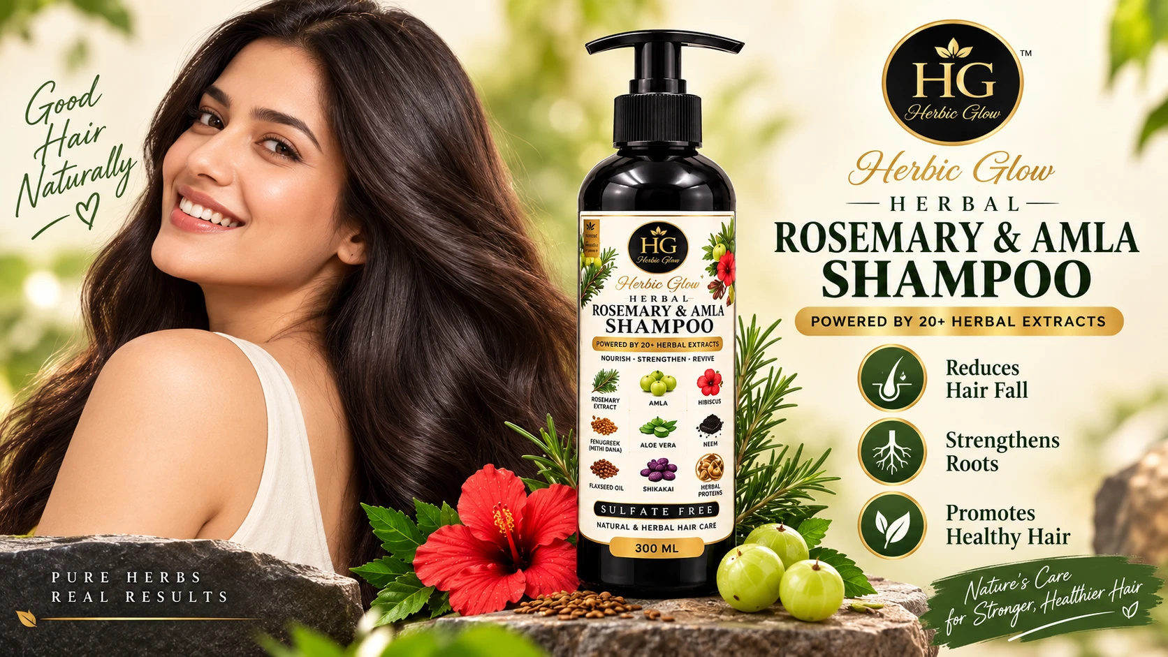 Herbic Glow Rosemary and Amla Shampoo in Pakistan