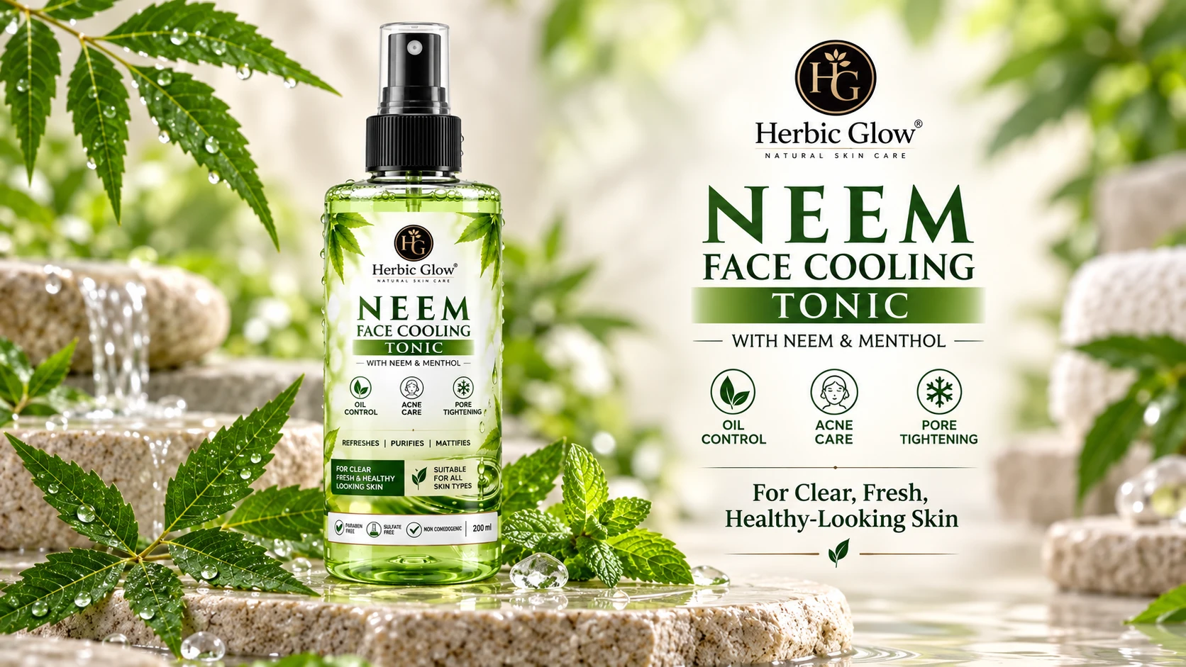 Neem Face Cooling Tonic for fresh clear and healthy looking skin