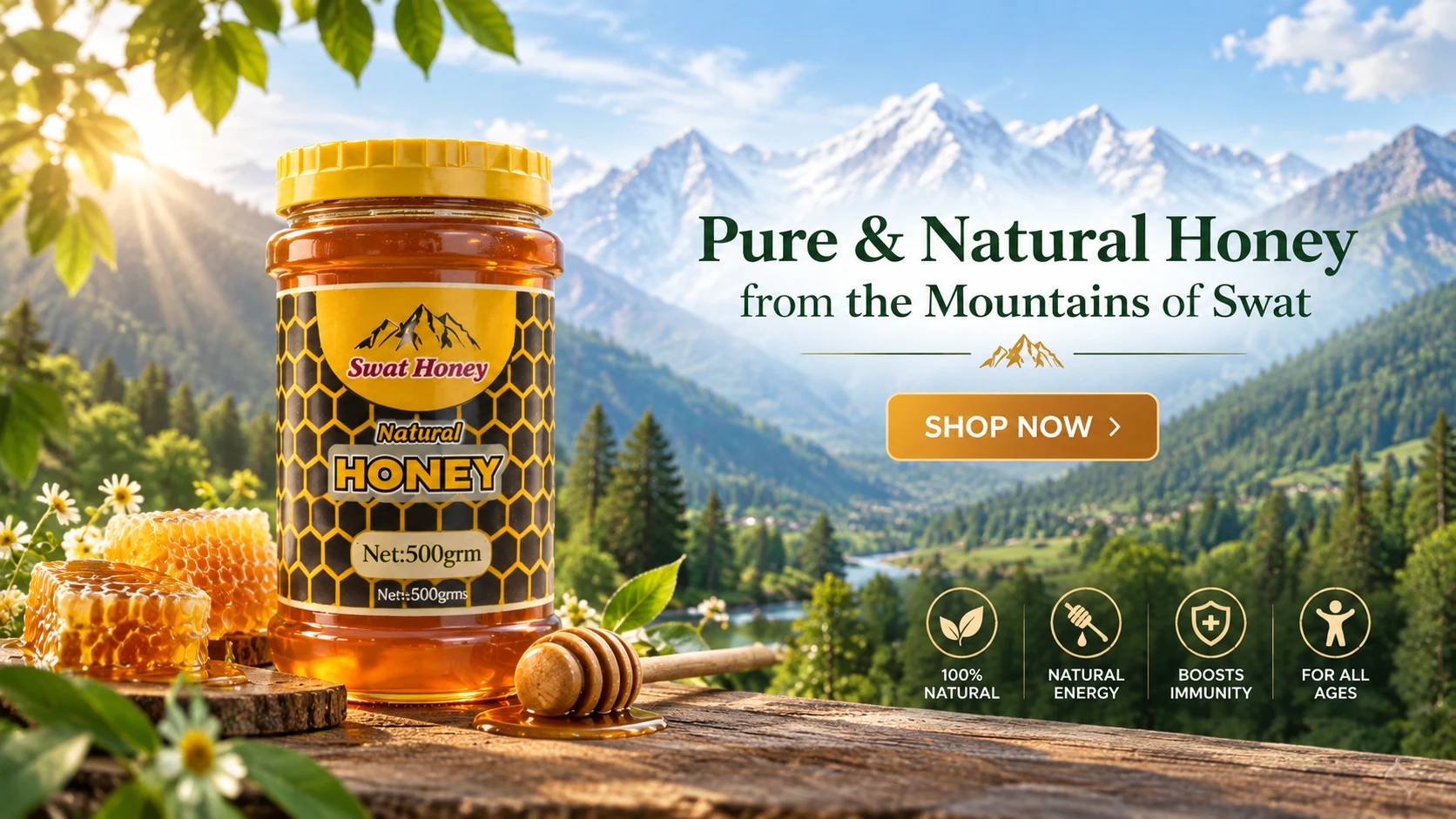 Buy pure Swat Honey online Pakistan 500g natural mountain honey