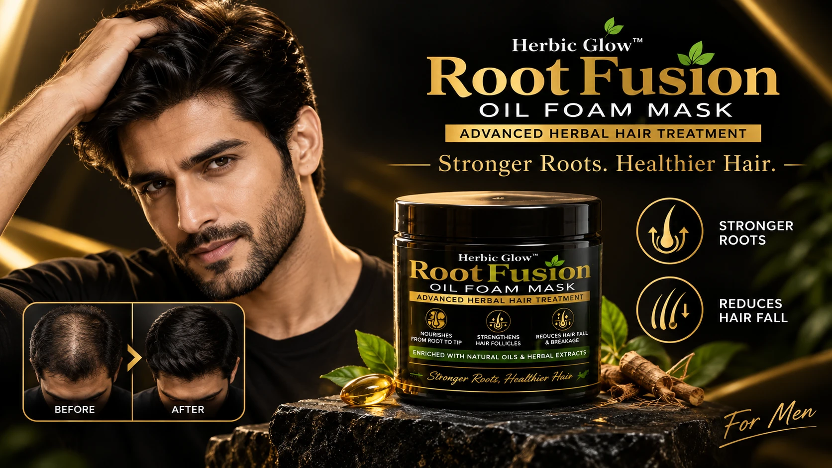 Root Fusion Oil Foam Mask before and after stronger smoother healthier looking hair