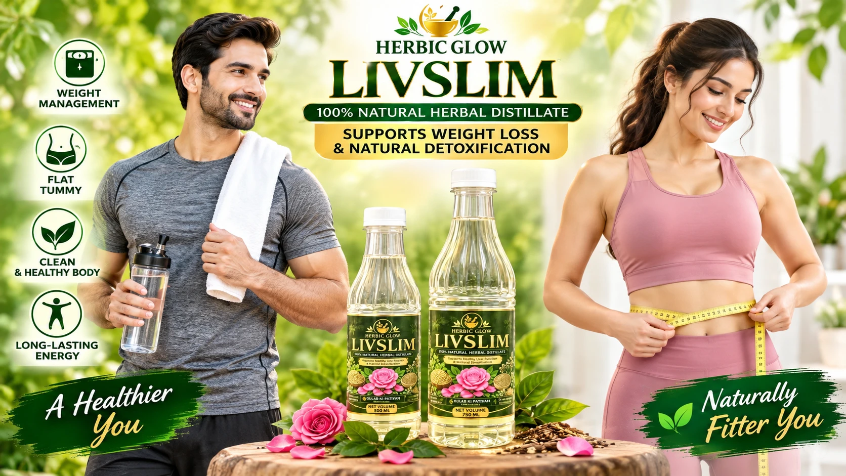 Herbic Glow LIVSLIM natural weight management metabolism and detox wellness support